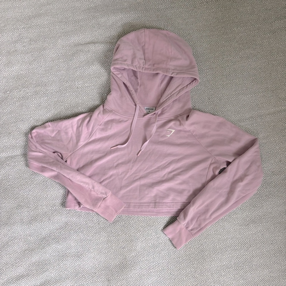 Gymshark Bubblegum Pink Cropped Hoodie